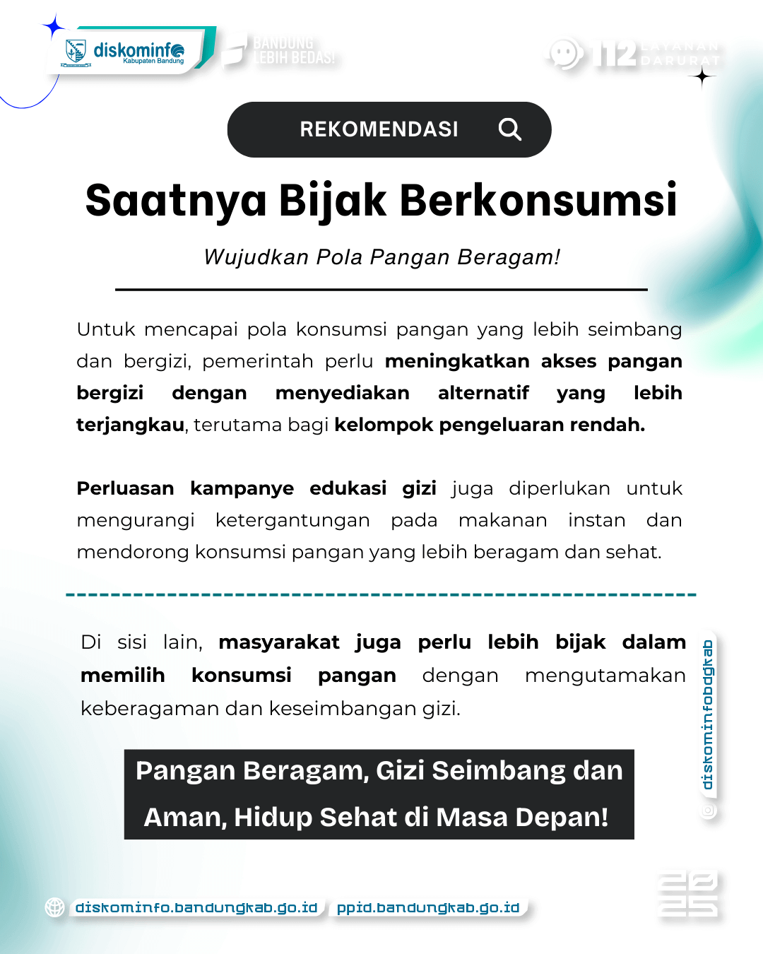 Konsumsi Pangan Belum Beragam, Skor PPH Perlu Ditingkatkan 8 - Portal Satu Data Kab. Bandung